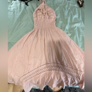 Elegant Pink Midi Dress